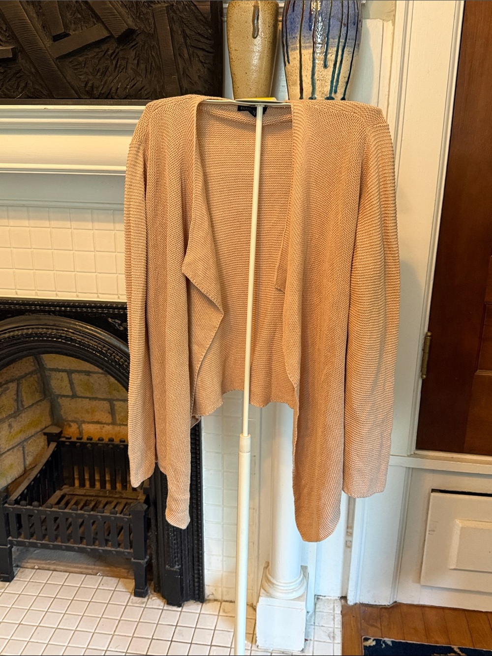Eileen Fisher Open-Front Cardigan- worn about 5x - organic linen & cotton